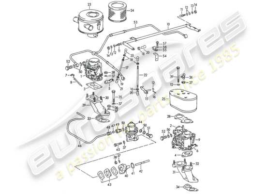 a part diagram from the porsche 356b/356c parts catalogue