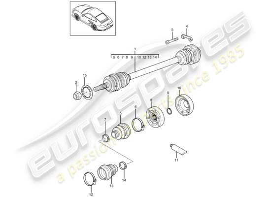 a part diagram from the porsche 911 t/gt2rs (2012) parts catalogue