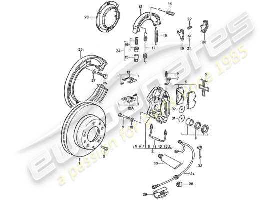 a part diagram from the porsche 928 (1991) parts catalogue