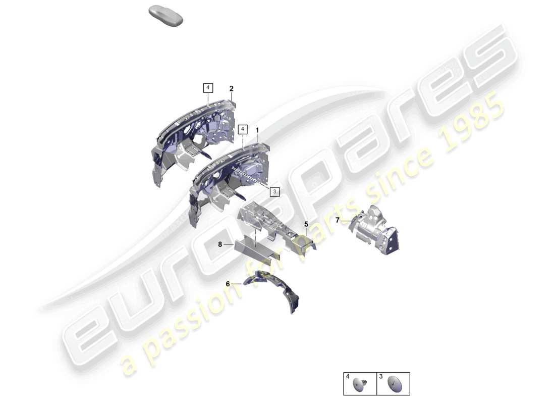 porsche 2023 (cayenne e3 pa) sound absorber damping for vehicle interior part diagram