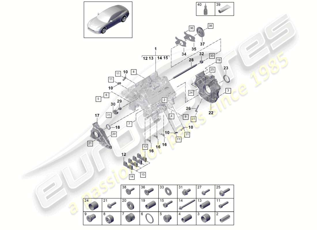 a part diagram from the porsche 2021 (panamera 971-1) parts catalogue