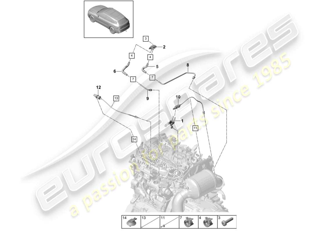 a part diagram from the porsche 2023 (cayenne e3 9ya/9yb) parts catalogue
