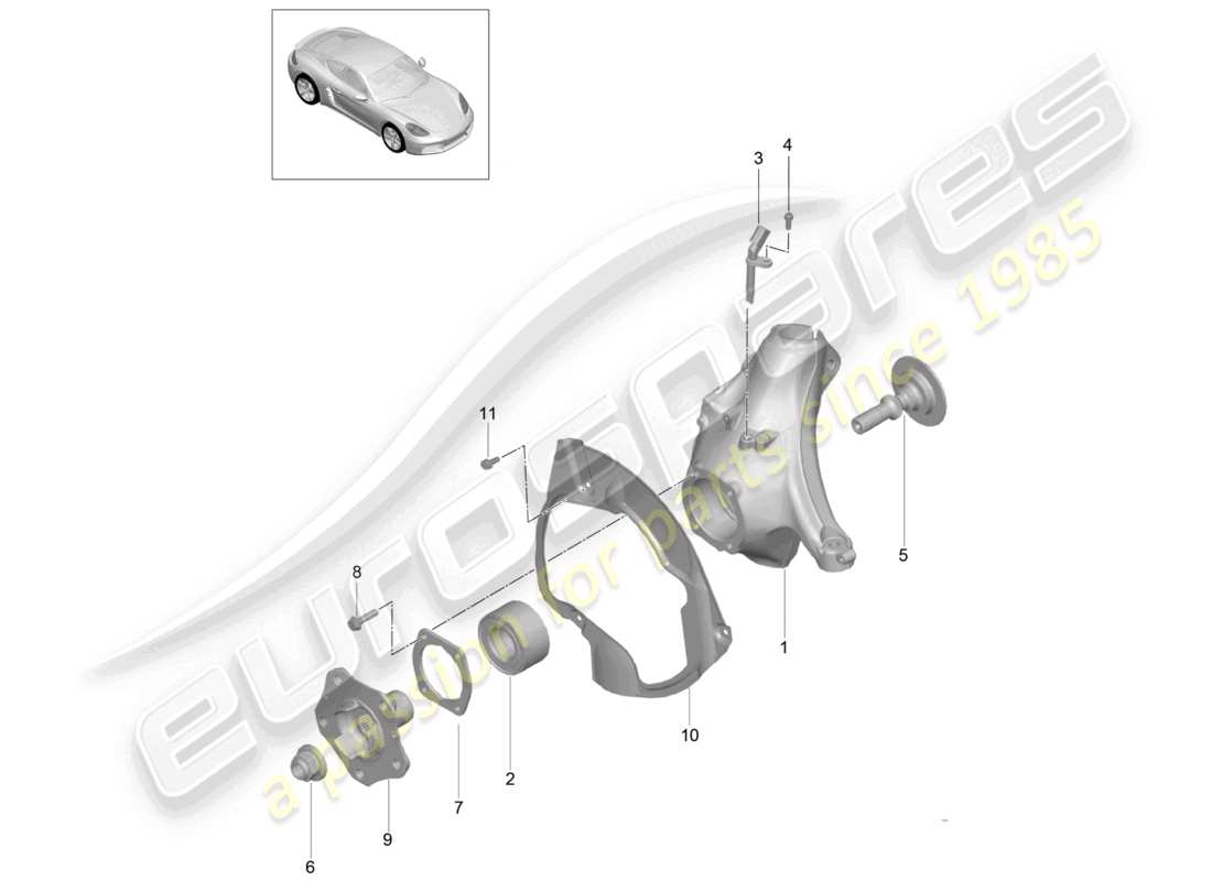 a part diagram from the porsche 2025 (718 cayman) parts catalogue
