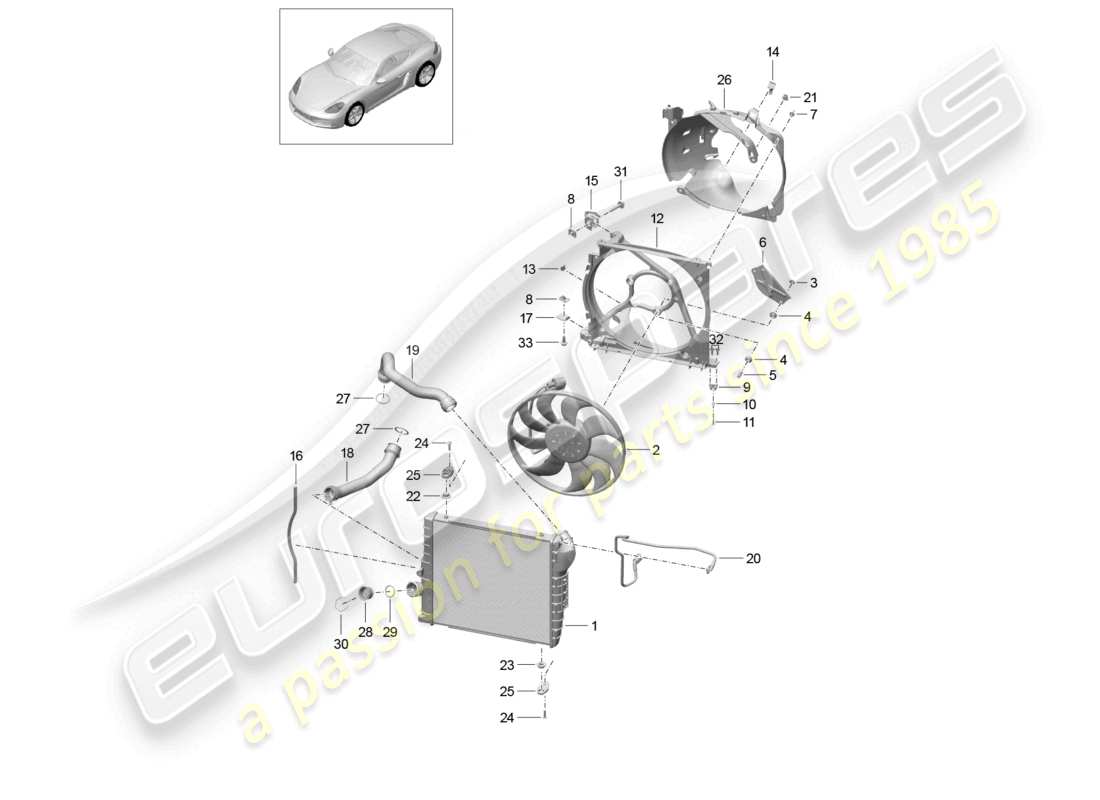 a part diagram from the porsche cayman parts catalogue