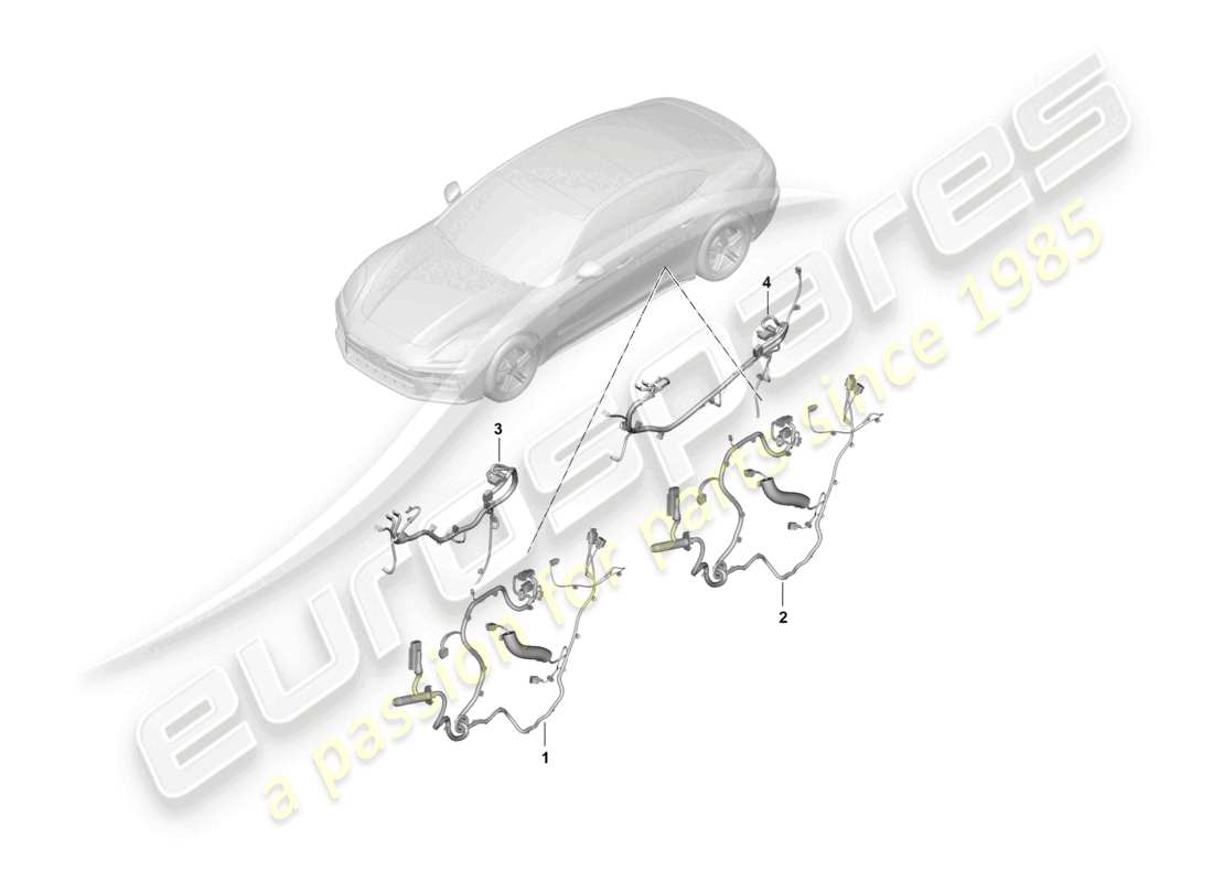porsche 2024 (panamera 976) wiring set for door rear part diagram