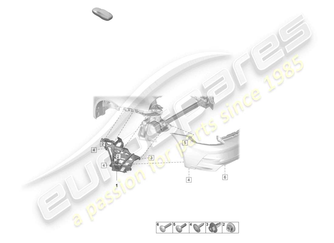 porsche 2026 (992-2 gt3/rs/st) bumper rear fasteners part diagram