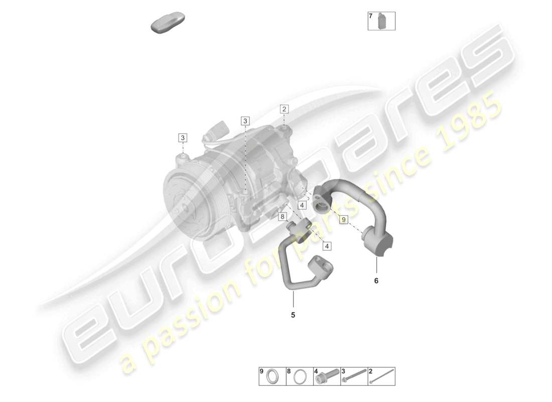 porsche 2022 (992-1 turbo / s) a/c compressor kaeltemittel r134a parts diagram