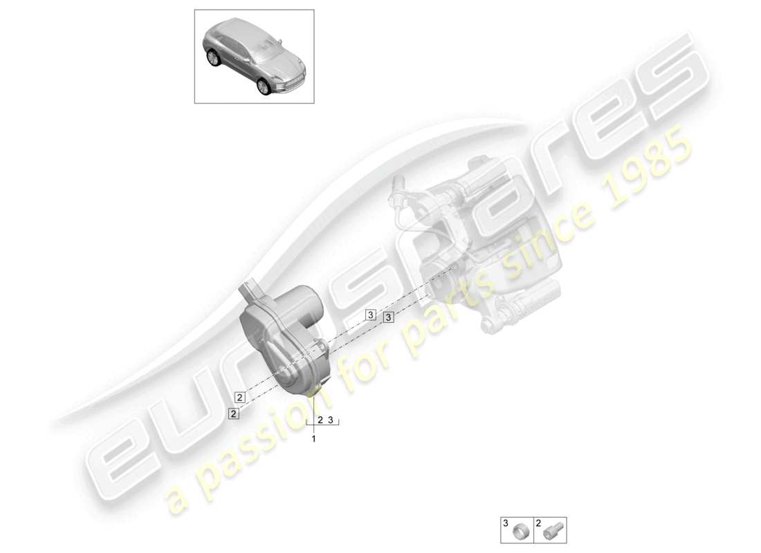 porsche 2025 (macan) parking brake rear axle part diagram