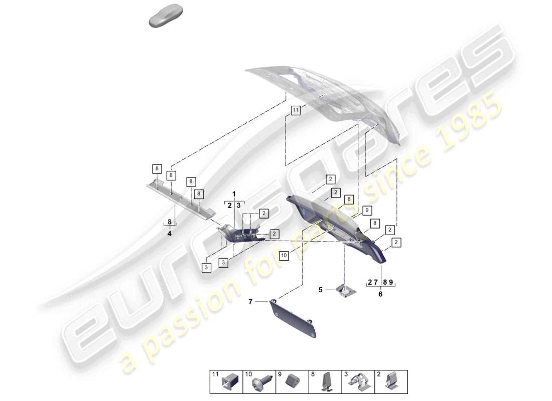 porsche 2026 (cayenne e3 pa) rear lid trim panel part diagram