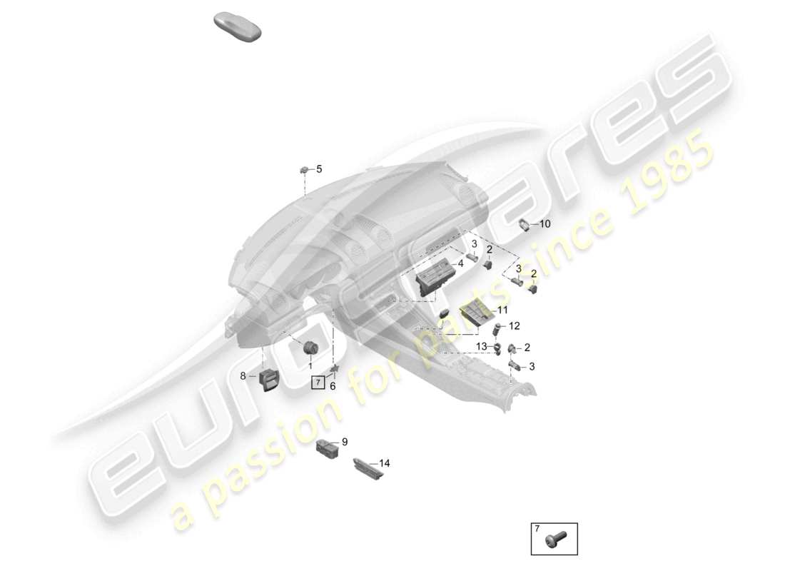 porsche 2021 (718 boxster spyder) switch control panel air conditioning parts diagram