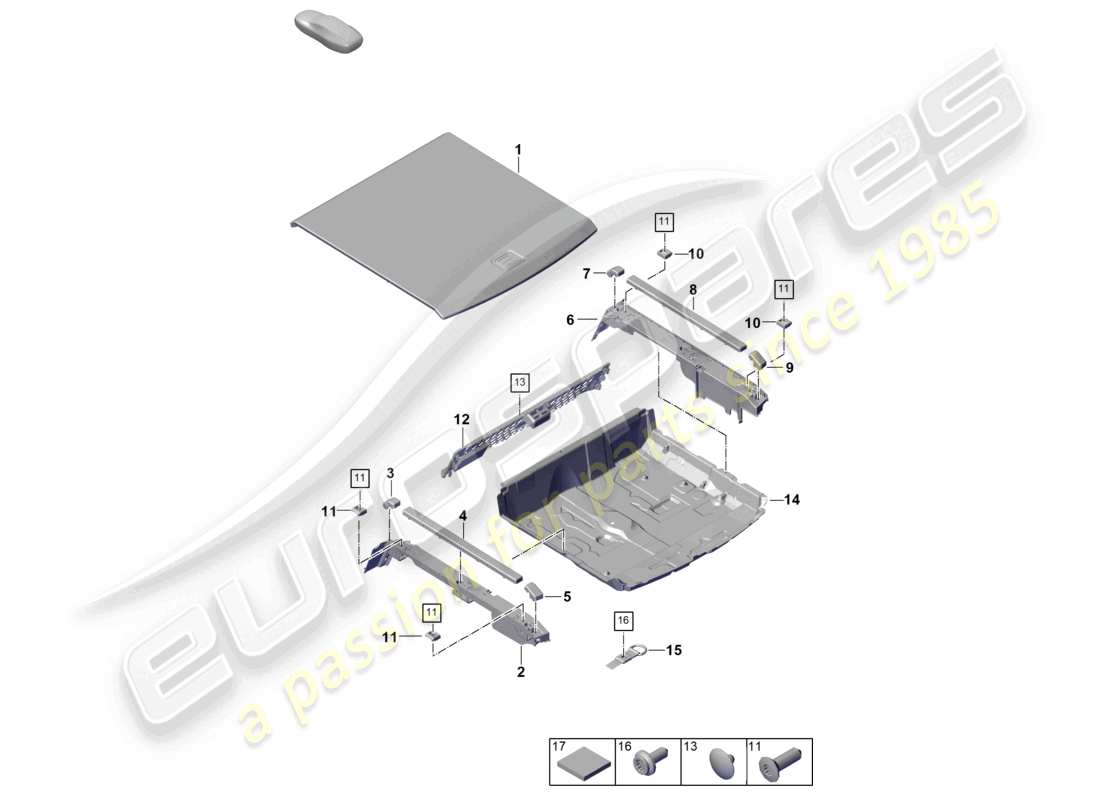 porsche 2025 (cayenne e3 pa) luggage compartment floor luggage boot trims lower part diagram