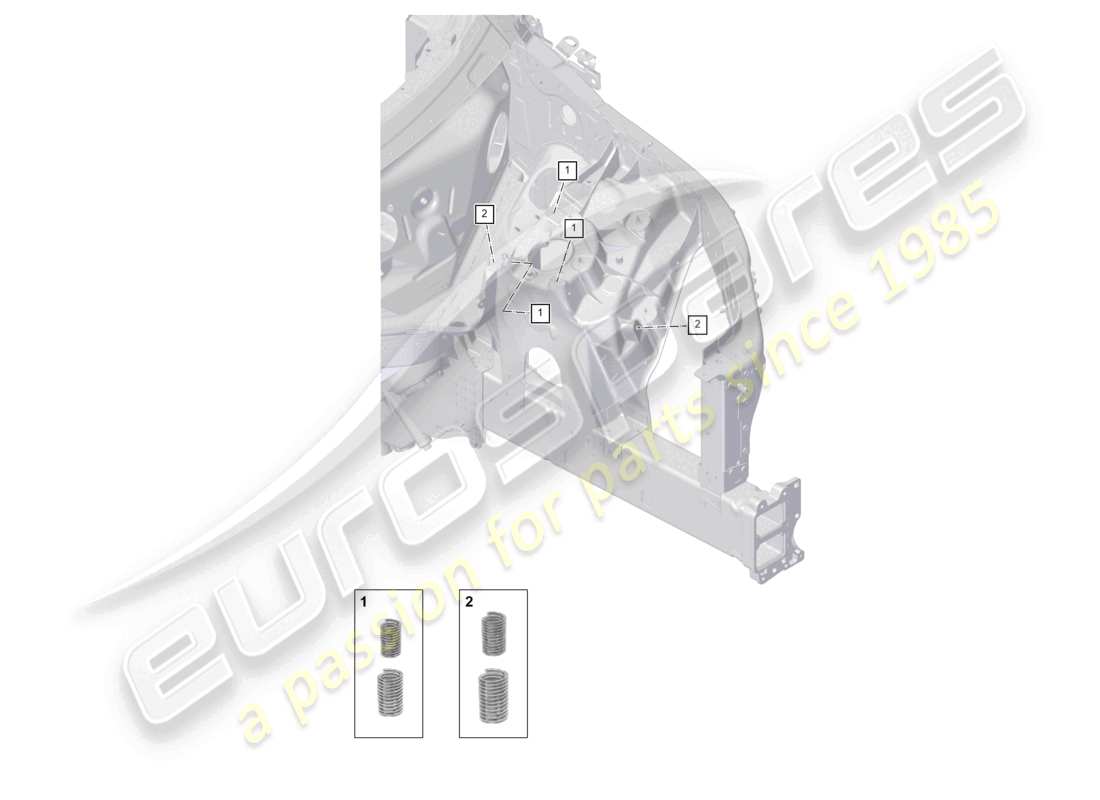 porsche 2025 (cayenne e3 pa) thread repair kit front suspension strut mounting part diagram