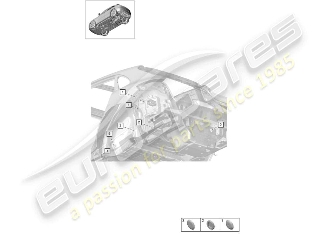 porsche 2024 (macan) bungs rear end cross panel part diagram