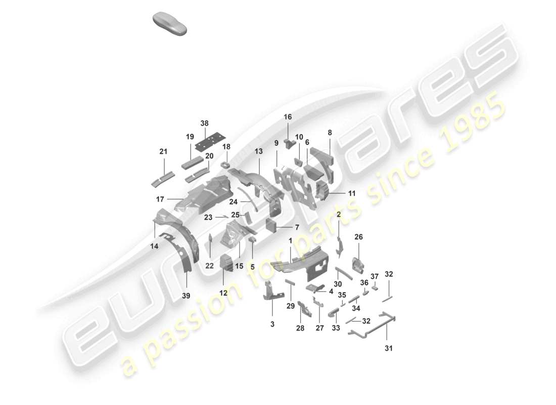 porsche 2023 (992-1) sound absorber damping body parts diagram