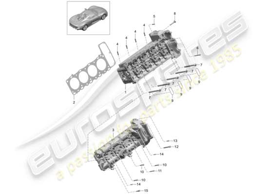 a part diagram from the porsche 918 spyder (2015) parts catalogue