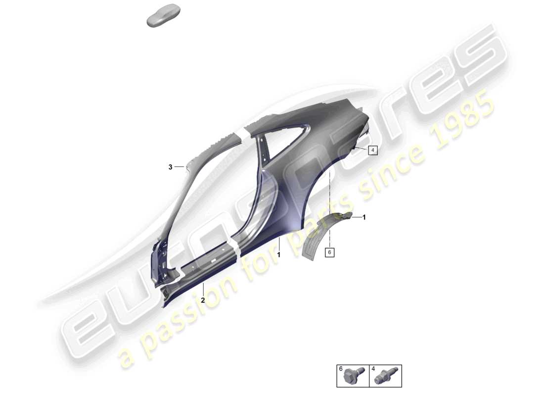 porsche 2020 (992-1 turbo / s) side part outer sport classic parts diagram