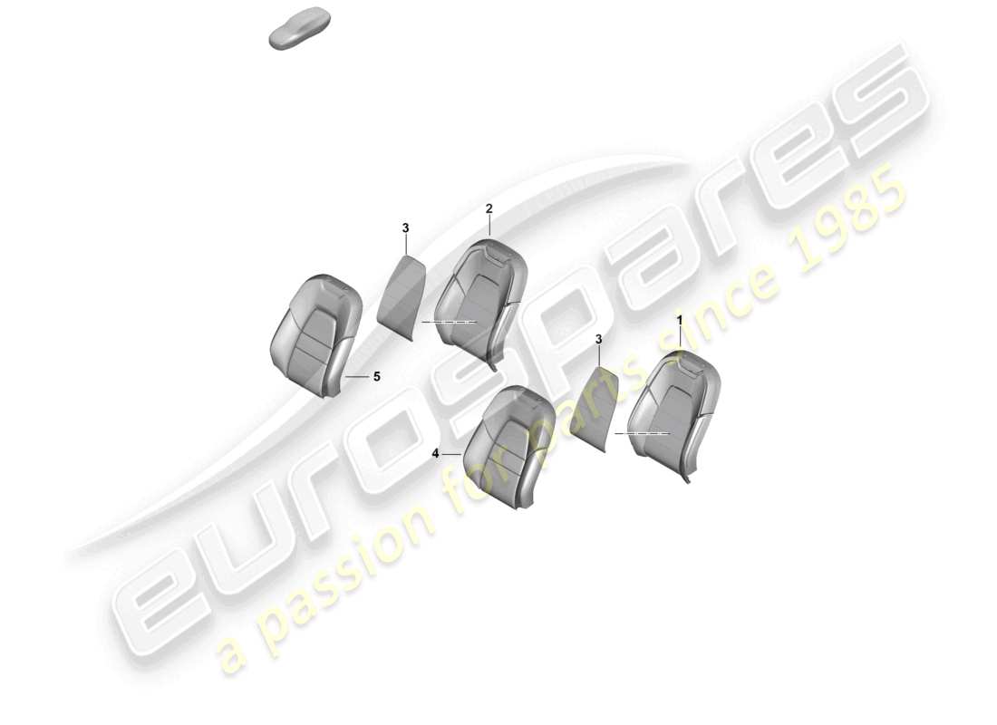 porsche 2025 (cayenne e3 pa) foam part backrest cover comfort seat part diagram