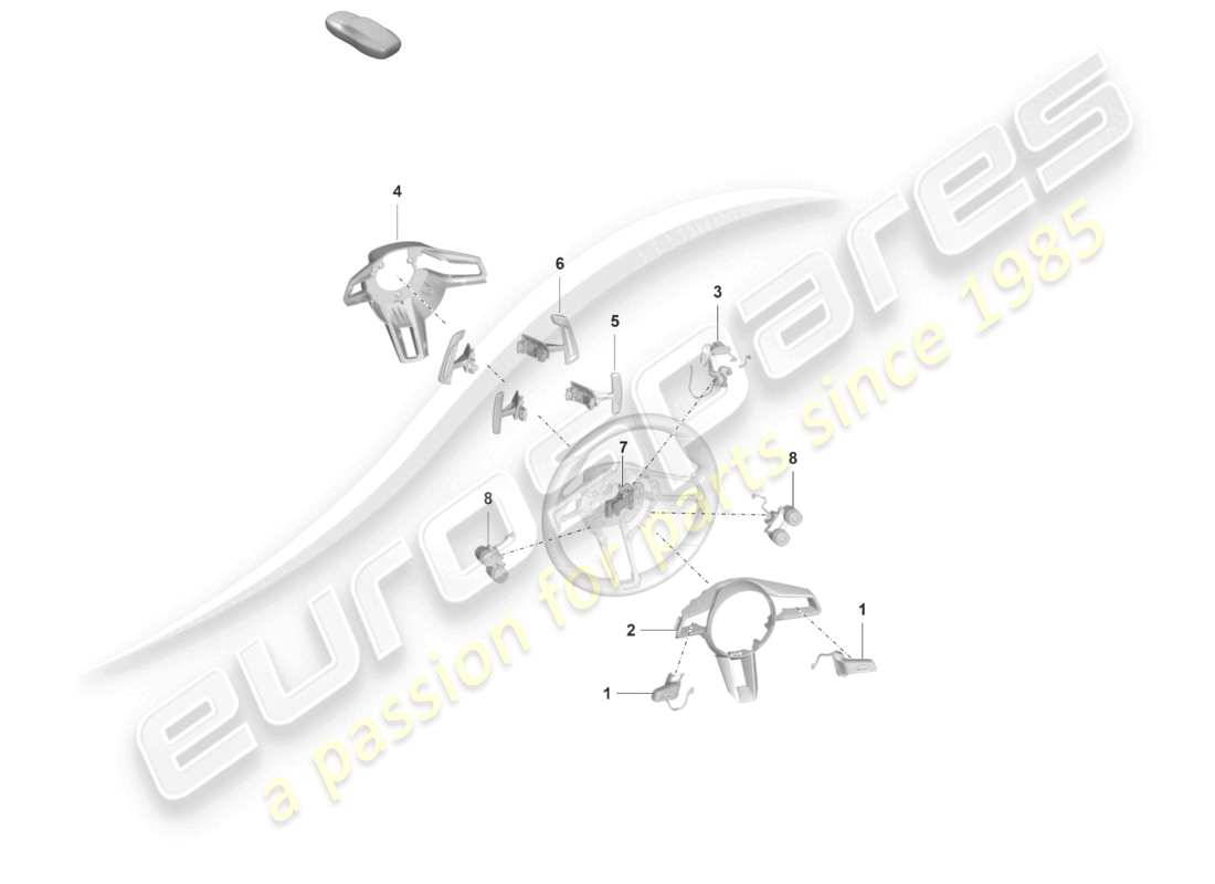 porsche 2025 (992-1 gt3/rs/st) accessories steering wheel gt3 rs parts diagram