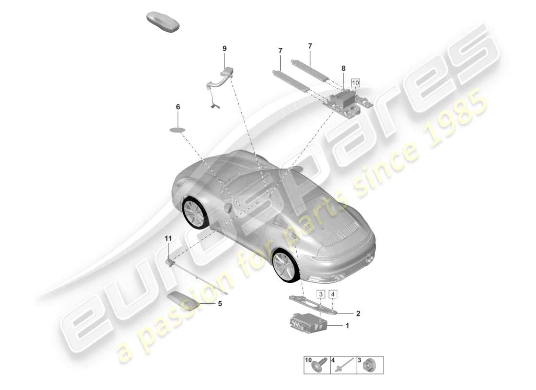 porsche 2023 (992-1) individual parts vts vehicle tracking driver card parts diagram