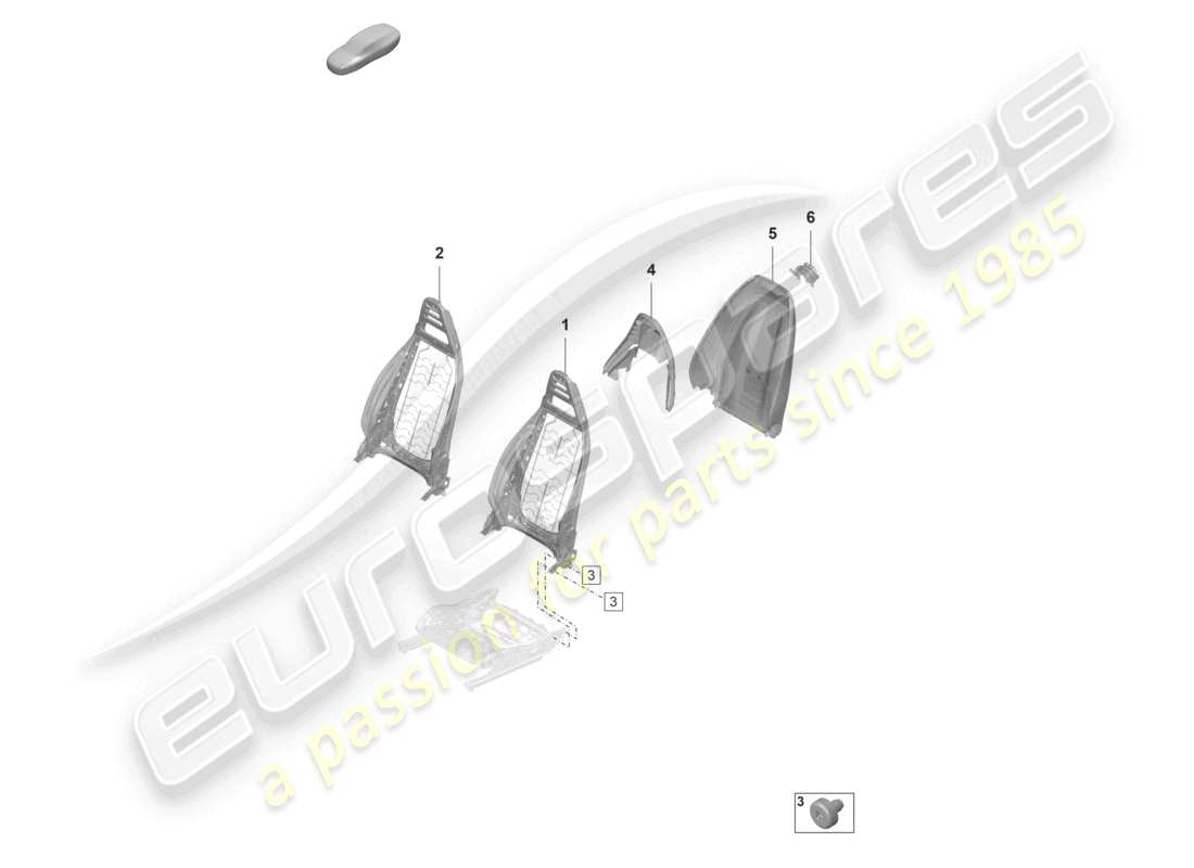 porsche 2023 (panamera 971-2) backrest frame backrest shell comfort seat sports seat parts diagram