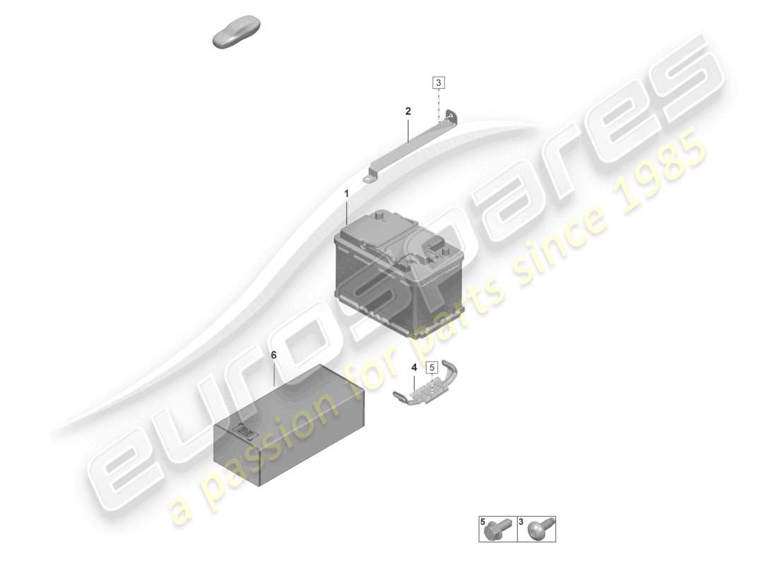 porsche 2022 (992-1 gt3/rs/st) battery parts diagram