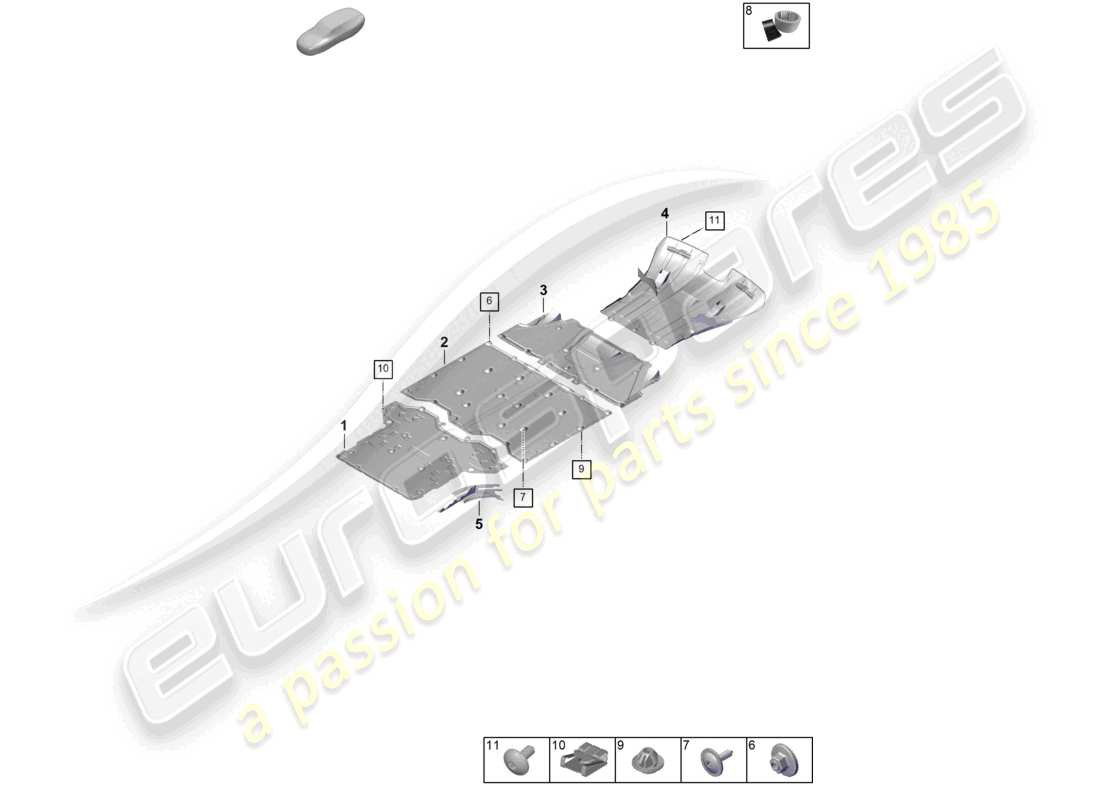 porsche 2026 (992-2 gt3) cw underbody trim accessories parts diagram
