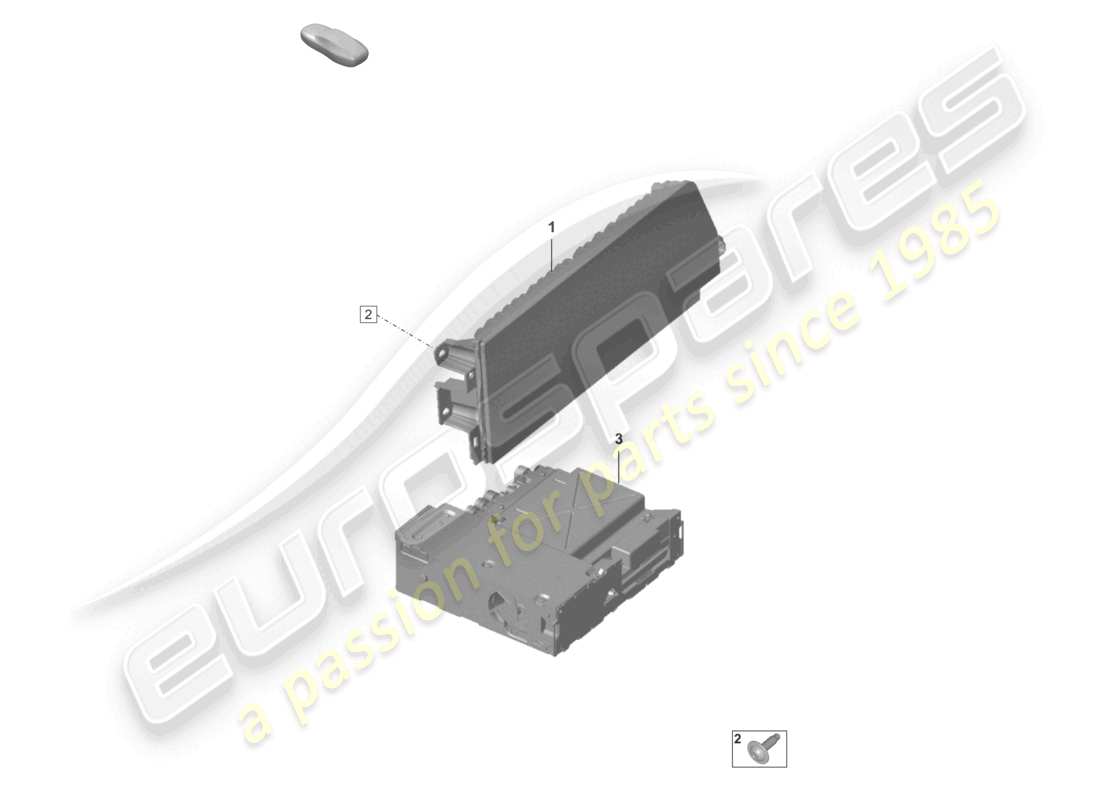 porsche 2025 (992-1 gt3/rs/st) display central computer parts diagram