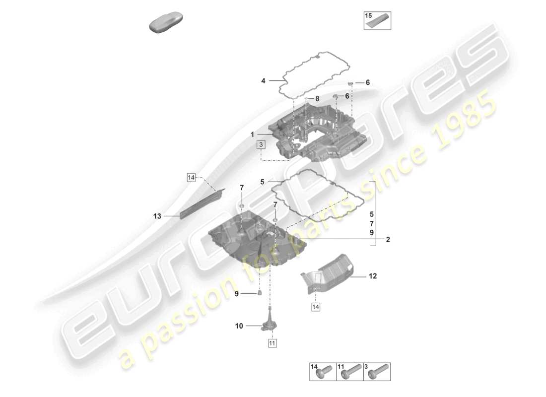 porsche 2023 (992-1 turbo / s) oil sump parts diagram