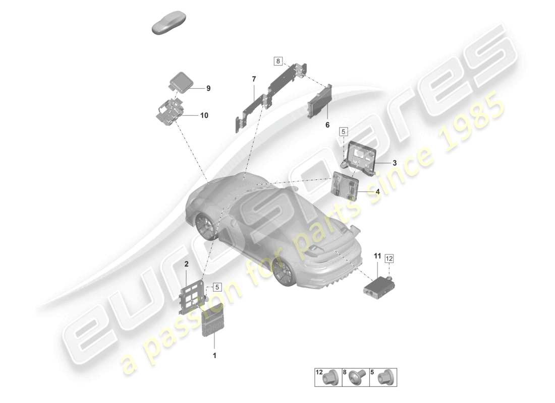 porsche 2026 (992-2 gt3/rs/st) control units control unit (bcm) for conv. system & ob power supply control unit for driver assist systems part diagram