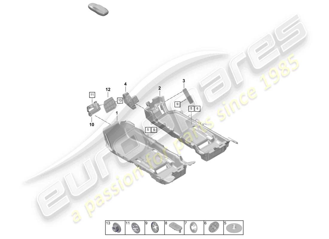 porsche 2023 (taycan 9j1-1) flooring (carpet) trims parts diagram