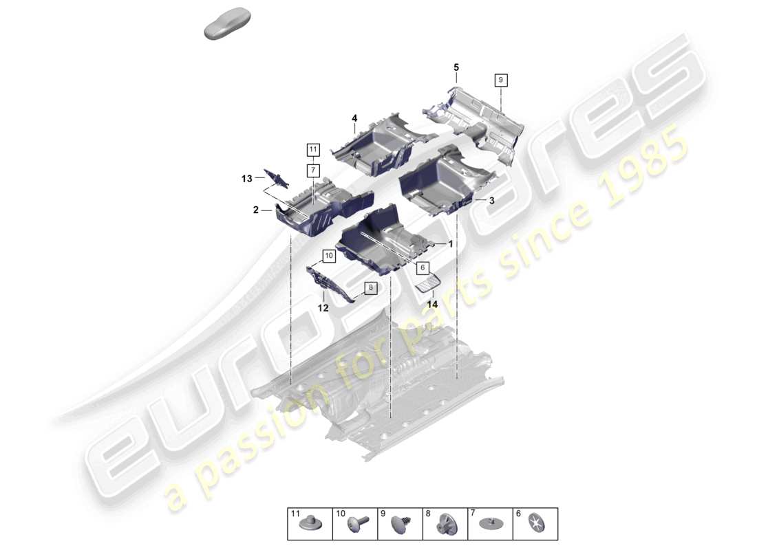 porsche 2025 (panamera 976) flooring parts diagram