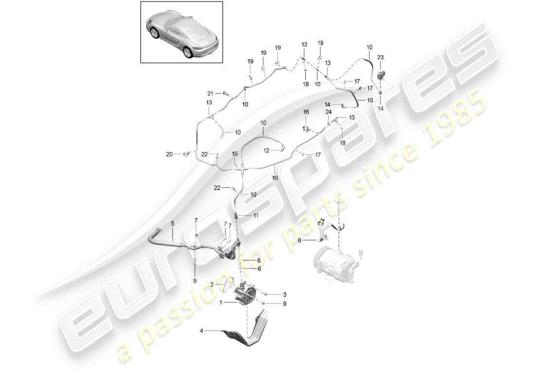 porsche 2023 (718 cayman) vacuum system engine vacuum pump part diagram