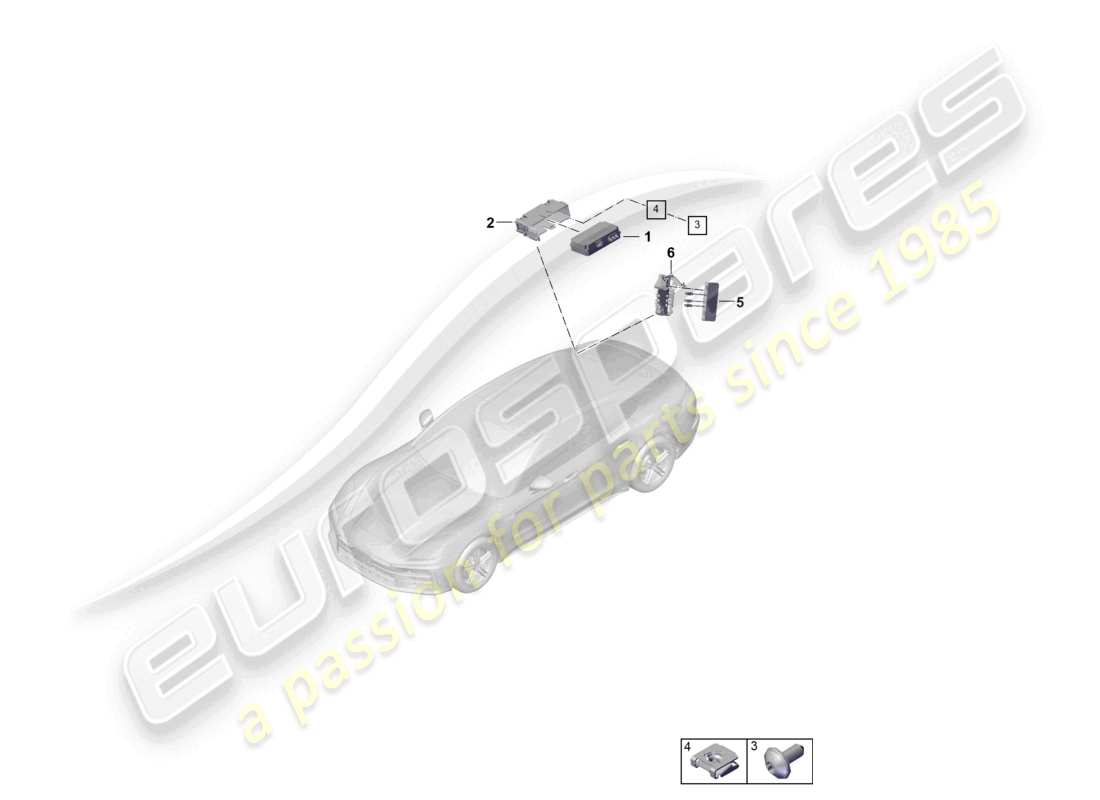 porsche 2025 (panamera 976) control unit for real time monitoring (rtm) and aerial parts diagram