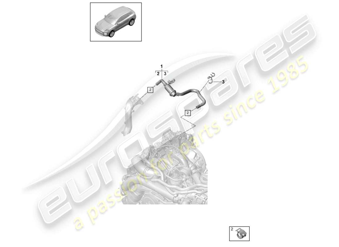 porsche 2025 (macan) fuel system purge-air line engine bay part diagram