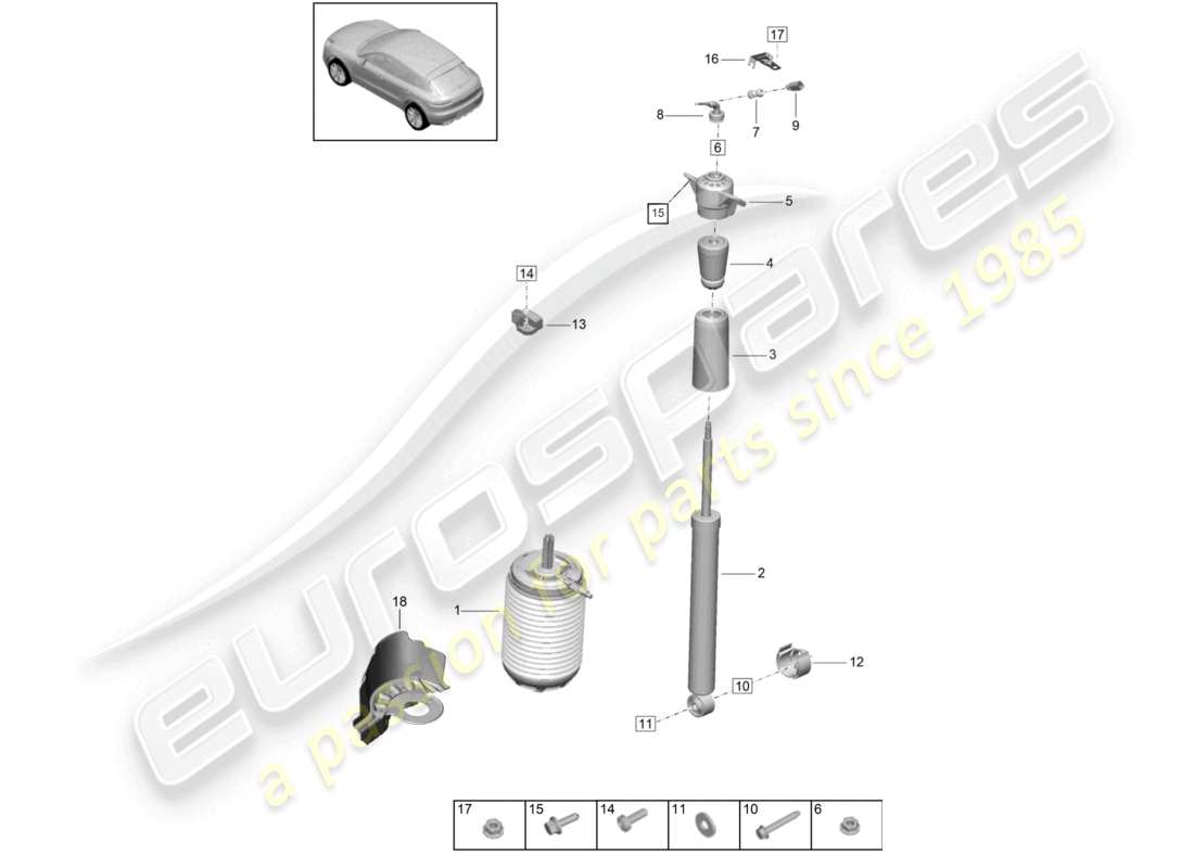 porsche 2025 (macan) air suspension part diagram