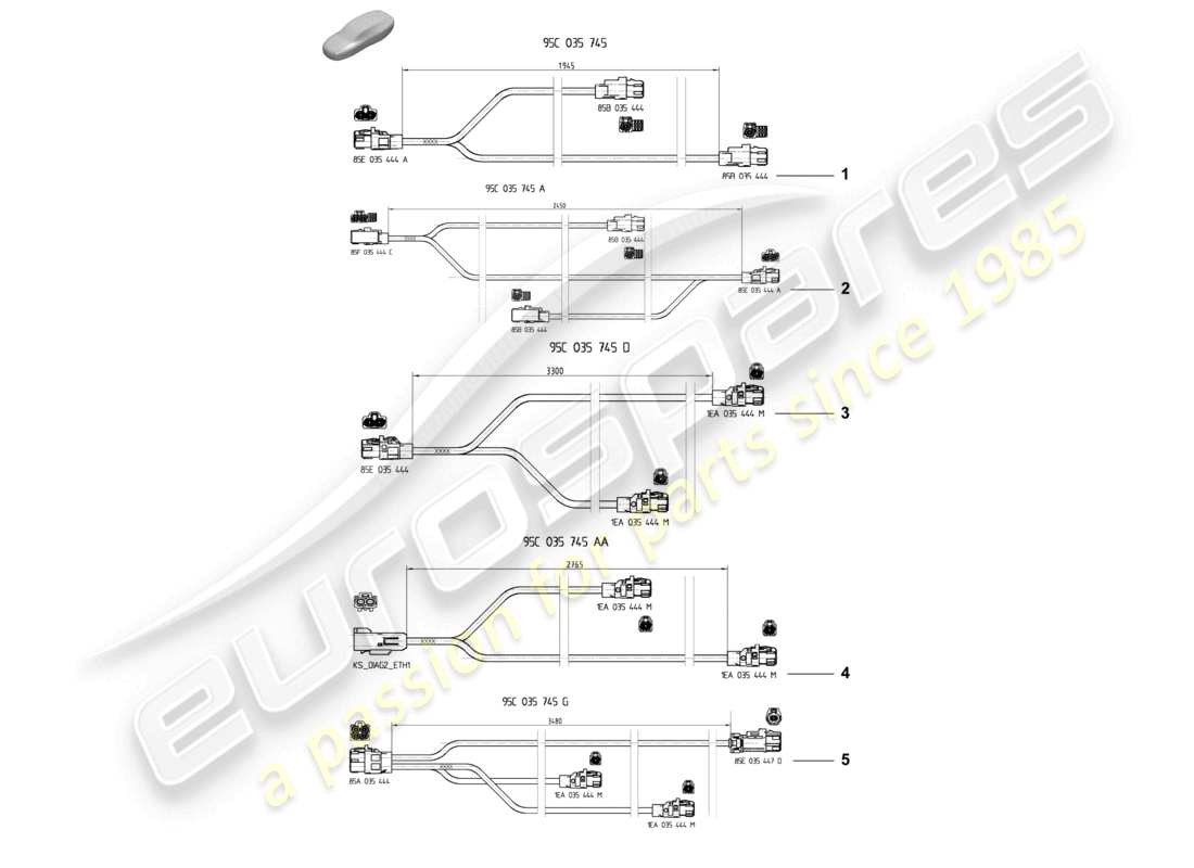 porsche 2025 (macan-e) data connection line part diagram