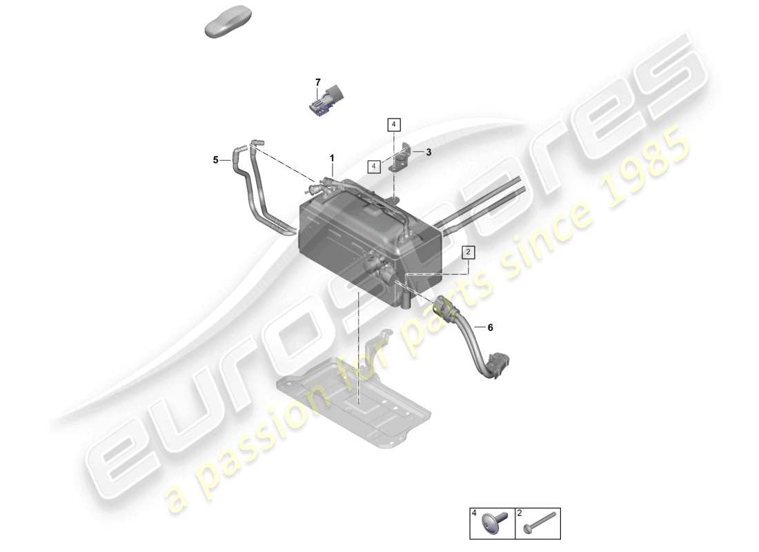porsche 2025 (992-2) hybrid battery parts diagram