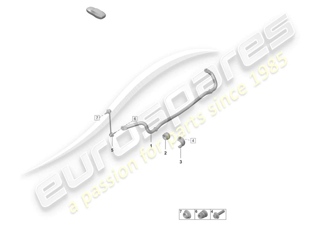 porsche 2025 (992-2) anti-roll bar coupling rod parts diagram