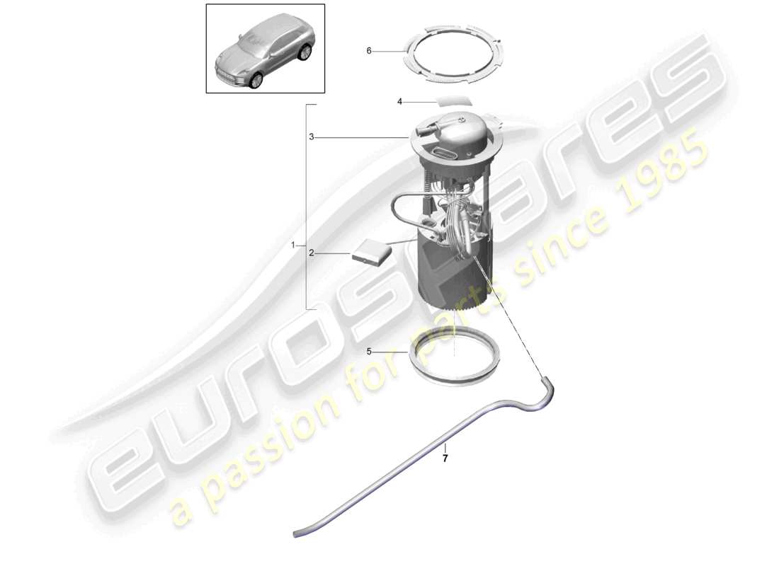 porsche 2023 (macan) fuel pump (complete) part diagram