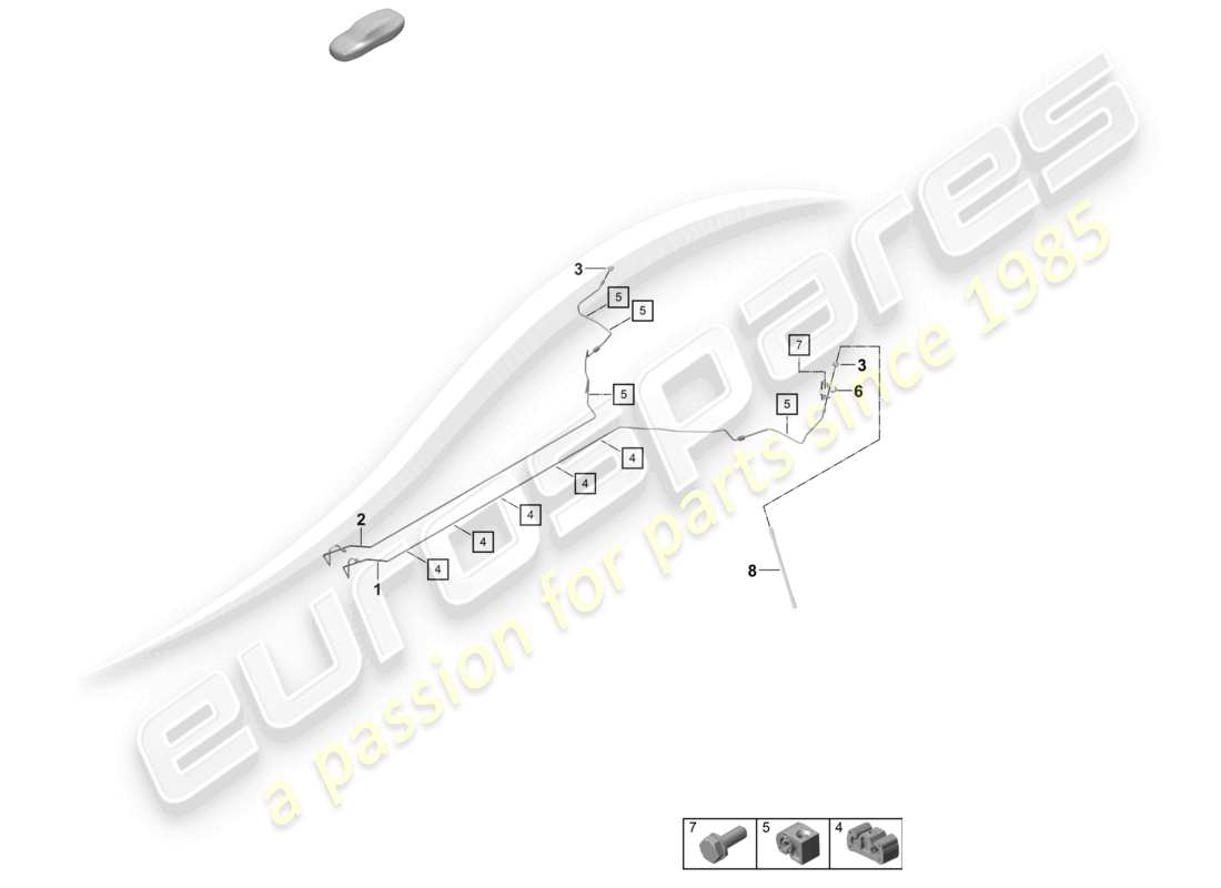 porsche 2025 (992-2 turbo / s) brake line center underbody rear parts diagram