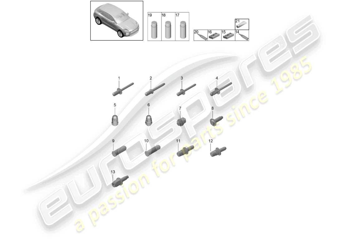porsche 2025 (macan) fasteners car body consumables part diagram