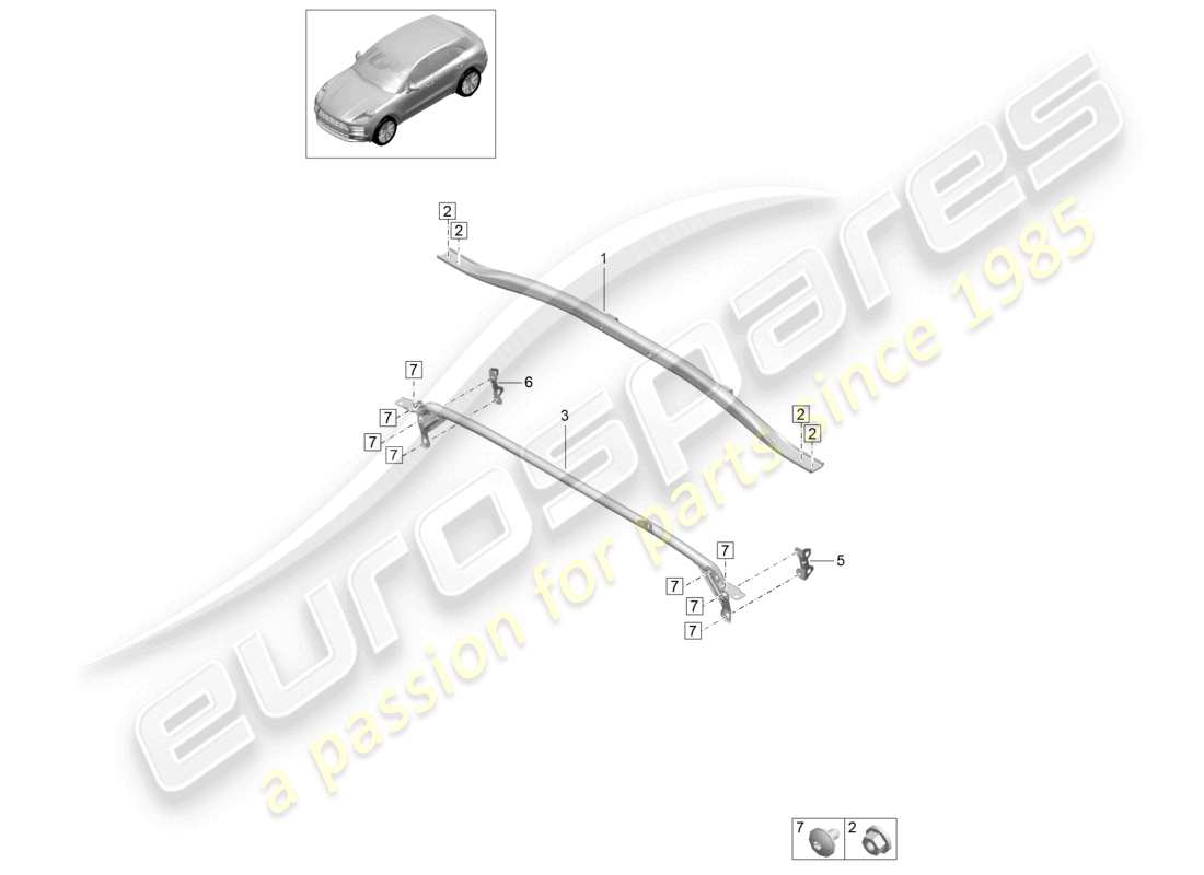 porsche 2025 (macan) dome strut front end part diagram