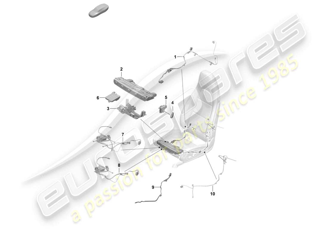 porsche 2025 (718 cayman gt4) wiring looms switch control unit electric motor sports seat part diagram