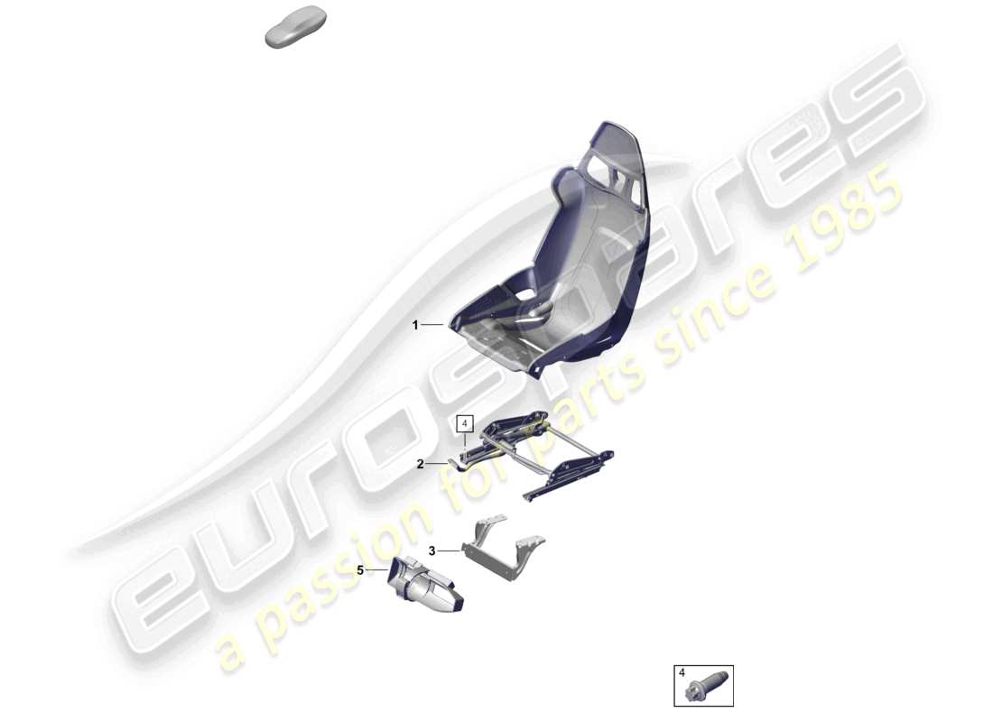 porsche 2025 (718 cayman gt4) bucket seat seat shell part diagram