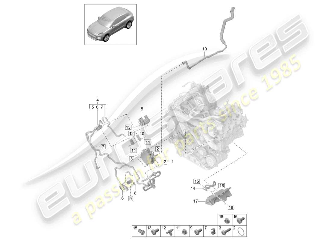 porsche 2026 (macan) vacuum system vacuum pump part diagram