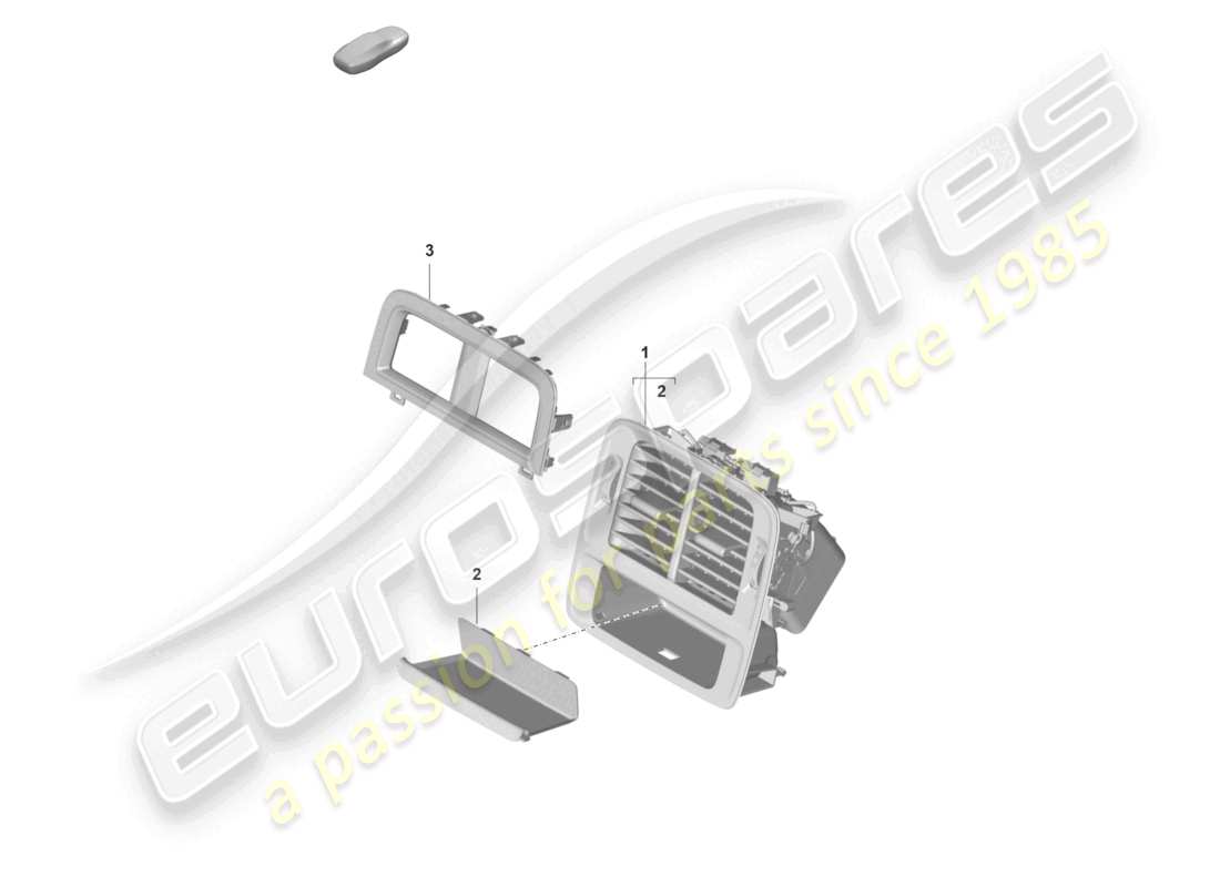 porsche 2023 (taycan 9j1-1) vent rear centre console parts diagram