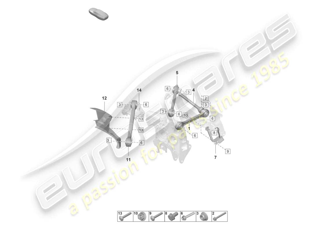 porsche 2023 (992-1 gt3/rs/st) wishbone rear axle parts diagram