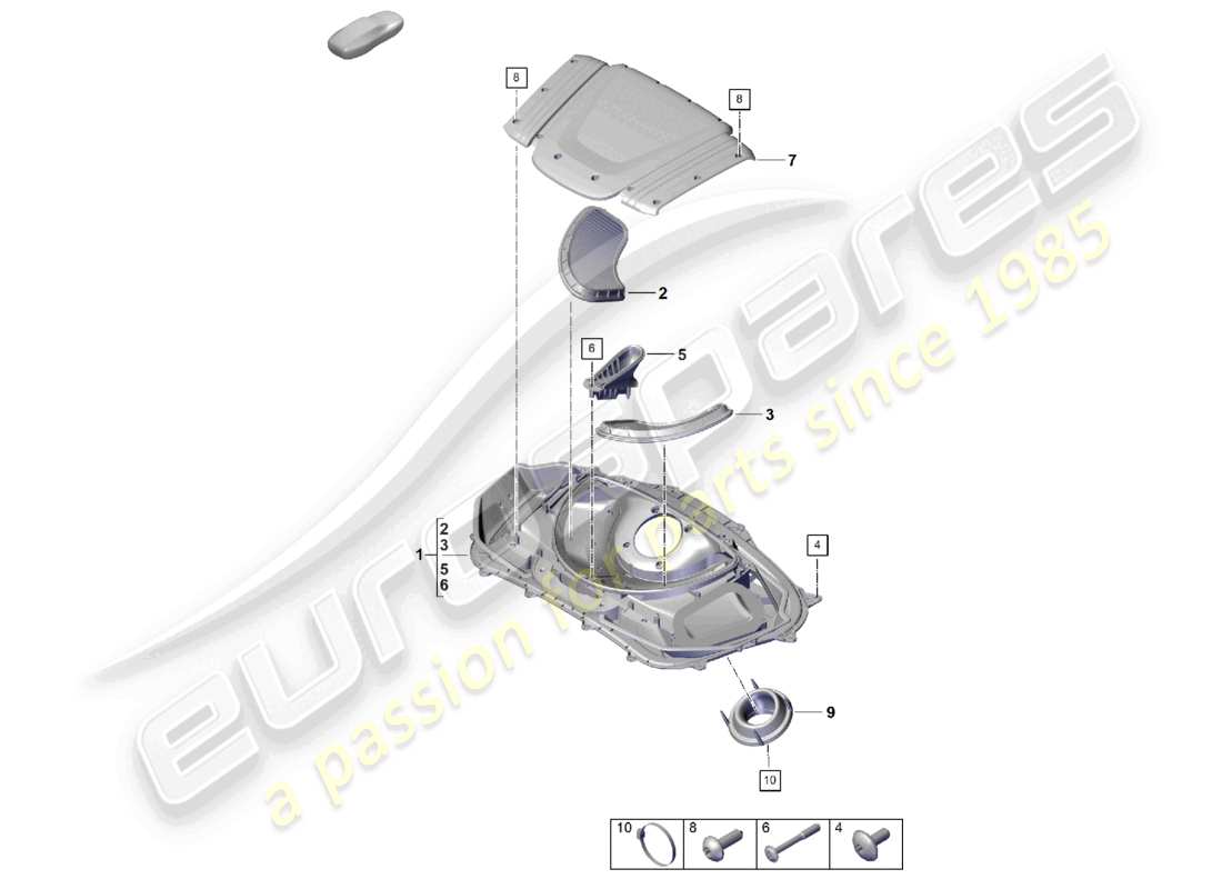 porsche 2023 (718 cayman gt4) air filter pdm.9gt.129 part diagram