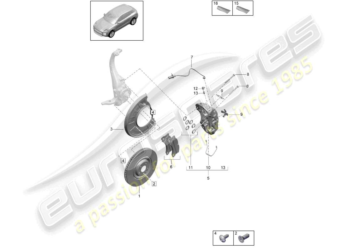 porsche 2026 (macan) disc brake front axle grey d >>- mj 2021 part diagram