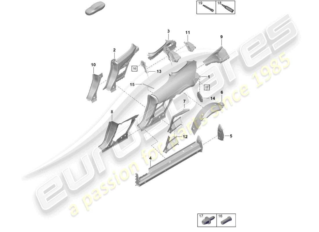 porsche 2023 (718 boxster spyder) side part parts diagram